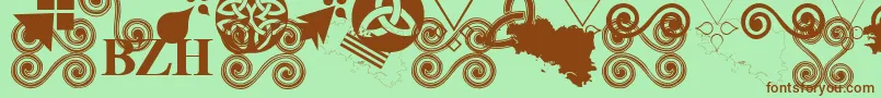 aaa bzh Font – Brown Fonts on Green Background