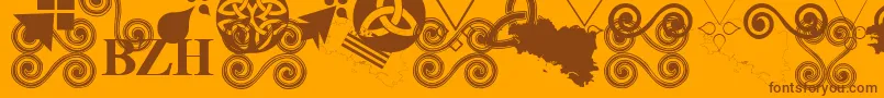 aaa bzh Font – Brown Fonts on Orange Background