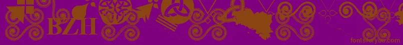 aaa bzh Font – Brown Fonts on Purple Background