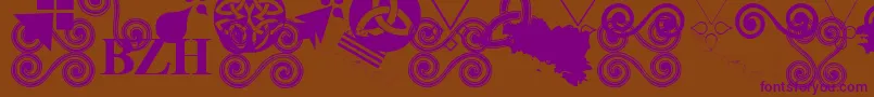 aaa bzh Font – Purple Fonts on Brown Background