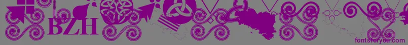 フォントaaa bzh – 紫色のフォント、灰色の背景