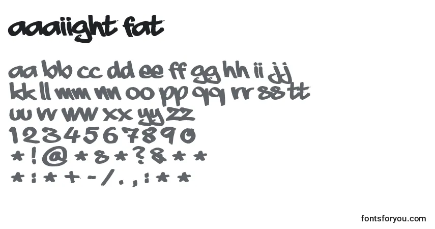 Шрифт Aaaiight fat – алфавит, цифры, специальные символы