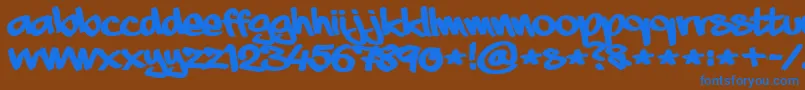aaaiight fat Font – Blue Fonts on Brown Background