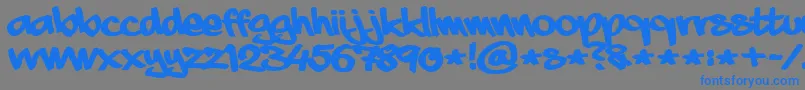 aaaiight fat-Schriftart – Blaue Schriften auf grauem Hintergrund