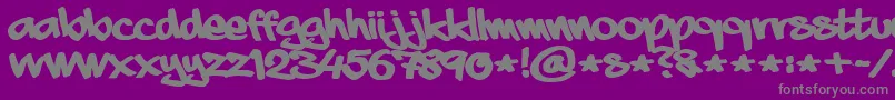 aaaiight fat-Schriftart – Graue Schriften auf violettem Hintergrund