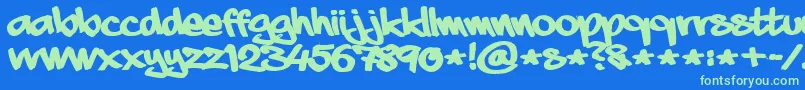 aaaiight fat Font – Green Fonts on Blue Background