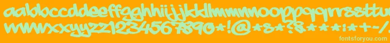 aaaiight fat Font – Green Fonts on Orange Background