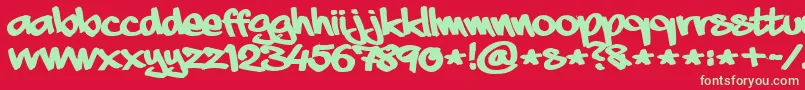 aaaiight fat Font – Green Fonts on Red Background