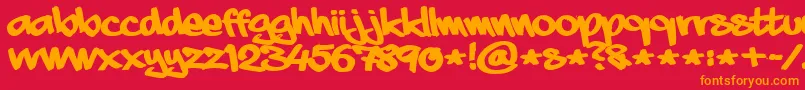 aaaiight fat Font – Orange Fonts on Red Background