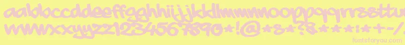 aaaiight fat Font – Pink Fonts on Yellow Background