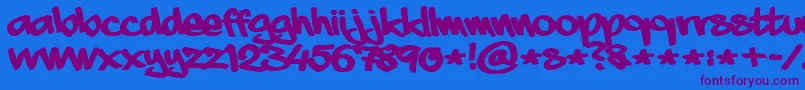 aaaiight fat Font – Purple Fonts on Blue Background