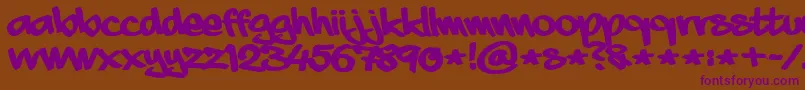 aaaiight fat-Schriftart – Violette Schriften auf braunem Hintergrund