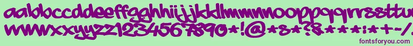 aaaiight fat Font – Purple Fonts on Green Background