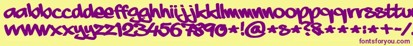 aaaiight fat Font – Purple Fonts on Yellow Background