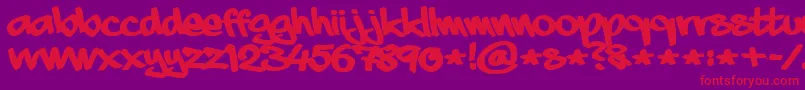 aaaiight fat-Schriftart – Rote Schriften auf violettem Hintergrund