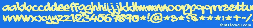 aaaiight fat Font – Yellow Fonts on Blue Background