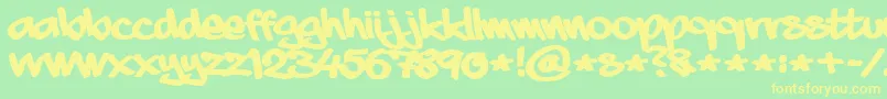 aaaiight fat Font – Yellow Fonts on Green Background