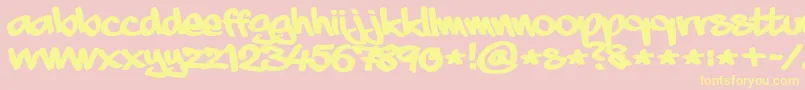 aaaiight fat-Schriftart – Gelbe Schriften auf rosa Hintergrund