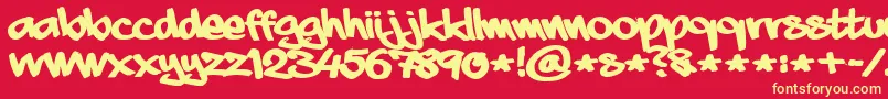 フォントaaaiight fat – 黄色の文字、赤い背景