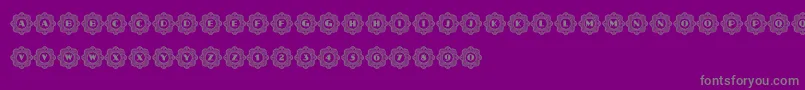 フォントAafiaCapitals – 紫の背景に灰色の文字
