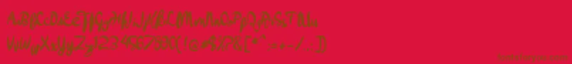 aApollo Font – Brown Fonts on Red Background