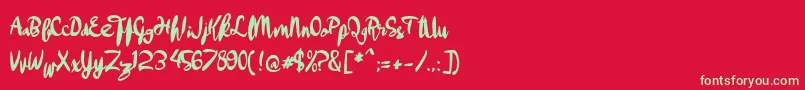aApollo Font – Green Fonts on Red Background