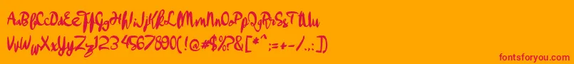 フォントaApollo – オレンジの背景に赤い文字