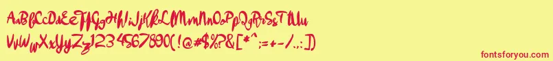 aApollo-Schriftart – Rote Schriften auf gelbem Hintergrund
