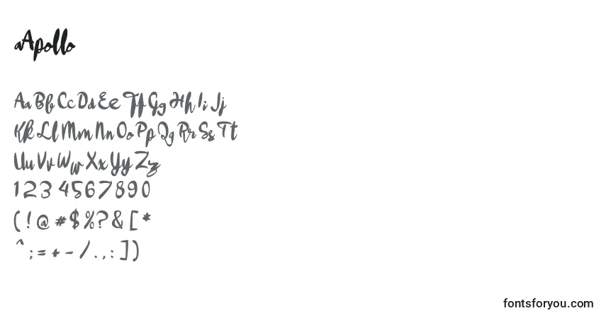 Czcionka AApollo (118596) – alfabet, cyfry, specjalne znaki