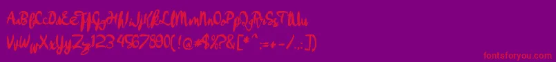 フォントaApollo – 紫の背景に赤い文字