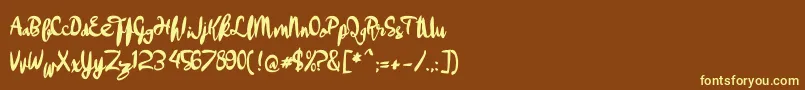 aApollo-fontti – keltaiset fontit ruskealla taustalla
