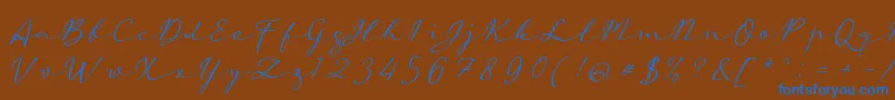 aAutoSignature Font – Blue Fonts on Brown Background