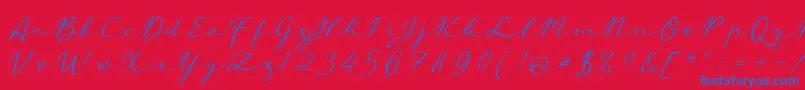 aAutoSignature Font – Blue Fonts on Red Background