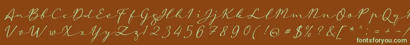 aAutoSignature Font – Green Fonts on Brown Background