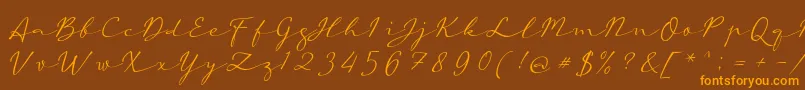 fuente aAutoSignature – Fuentes Naranjas Sobre Fondo Marrón
