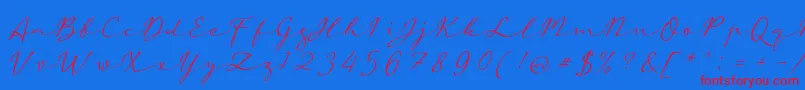 aAutoSignature-Schriftart – Rote Schriften auf blauem Hintergrund