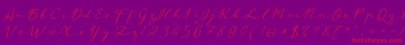 aAutoSignature-Schriftart – Rote Schriften auf violettem Hintergrund