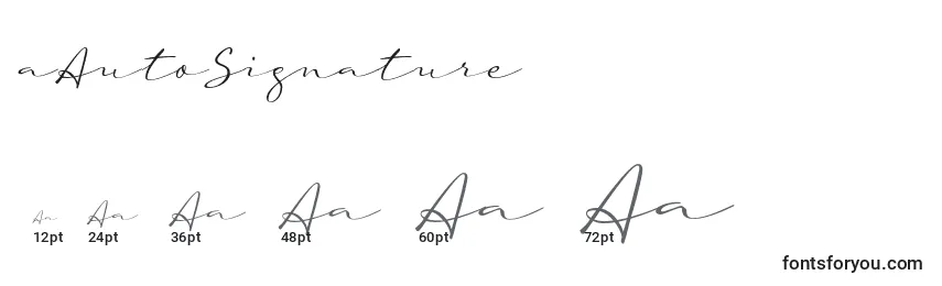 AAutoSignature Font Sizes
