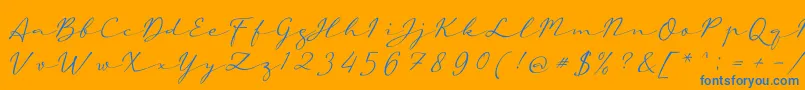 フォントaAutoSignature – オレンジの背景に青い文字