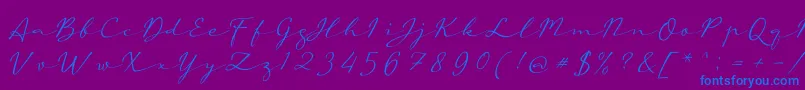 aAutoSignature-Schriftart – Blaue Schriften auf violettem Hintergrund