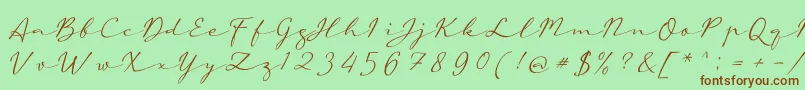 aAutoSignature-Schriftart – Braune Schriften auf grünem Hintergrund