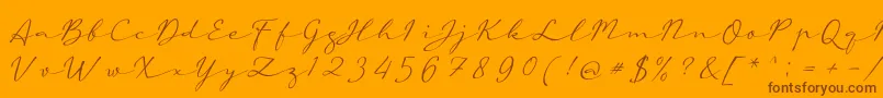 aAutoSignature Font – Brown Fonts on Orange Background