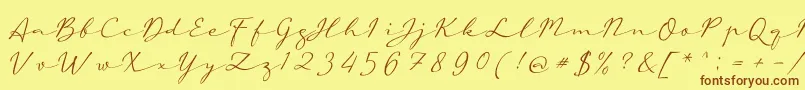 aAutoSignature-Schriftart – Braune Schriften auf gelbem Hintergrund