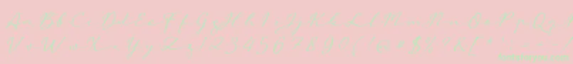 aAutoSignature-Schriftart – Grüne Schriften auf rosa Hintergrund