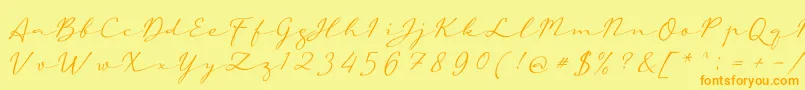 aAutoSignature-Schriftart – Orangefarbene Schriften auf gelbem Hintergrund