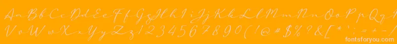 aAutoSignature-Schriftart – Rosa Schriften auf orangefarbenem Hintergrund