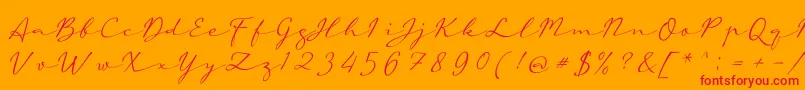 aAutoSignature-Schriftart – Rote Schriften auf orangefarbenem Hintergrund