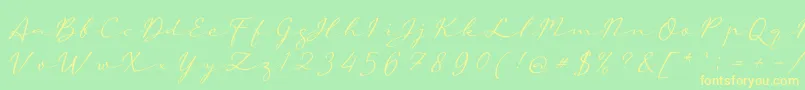 Шрифт aAutoSignature – жёлтые шрифты на зелёном фоне