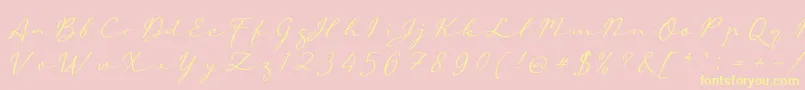 aAutoSignature-Schriftart – Gelbe Schriften auf rosa Hintergrund