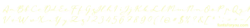 フォントaAutoSignature – 白い背景に黄色の文字